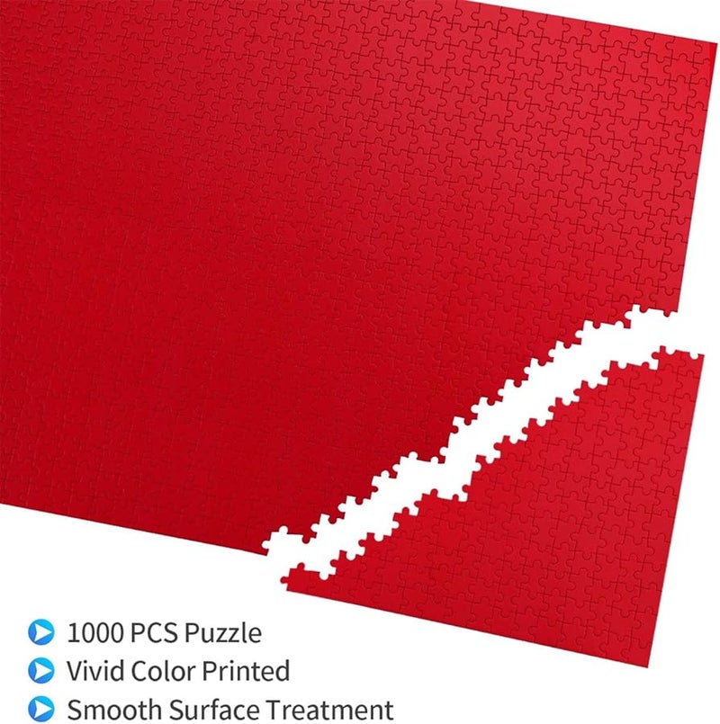 بازل فايا 1000 قطعة للبالغين ديكور المنزل اللون الأحمر 29.5 × 19.7 بوصة - Image 2